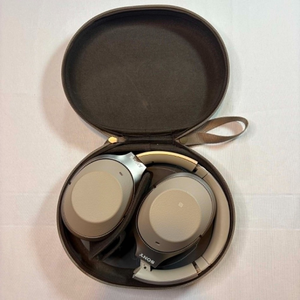 Sony WH-1000XM2 Wireless Noise Canceling Over Ear Headphones Gold Case TESTED
